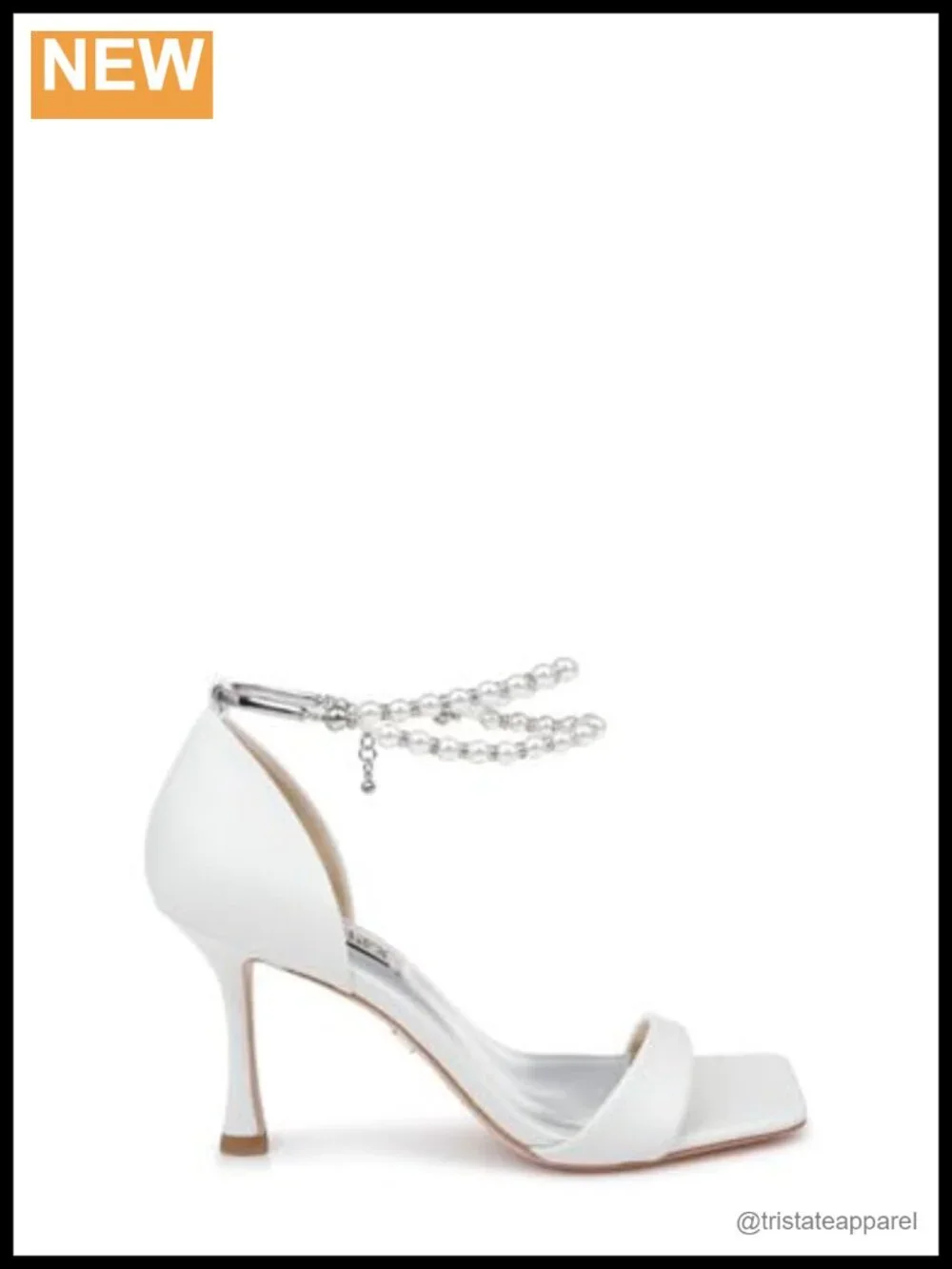 Pearl Ankle Strap Stiletto Heeled Sandals Formal Evening Prom